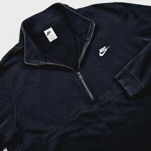 Nike Quarter Zip Pullover Mens XXL Black Fleece Athleisure Sportswear Gym